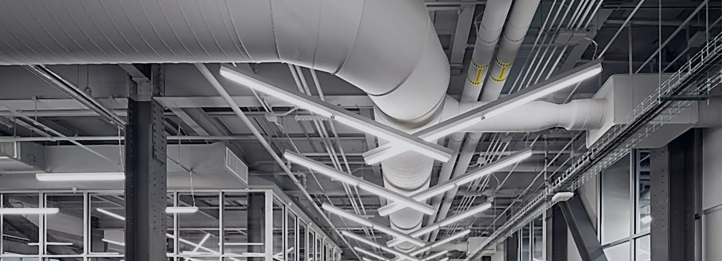Commercial fit-out with linear LED lighting